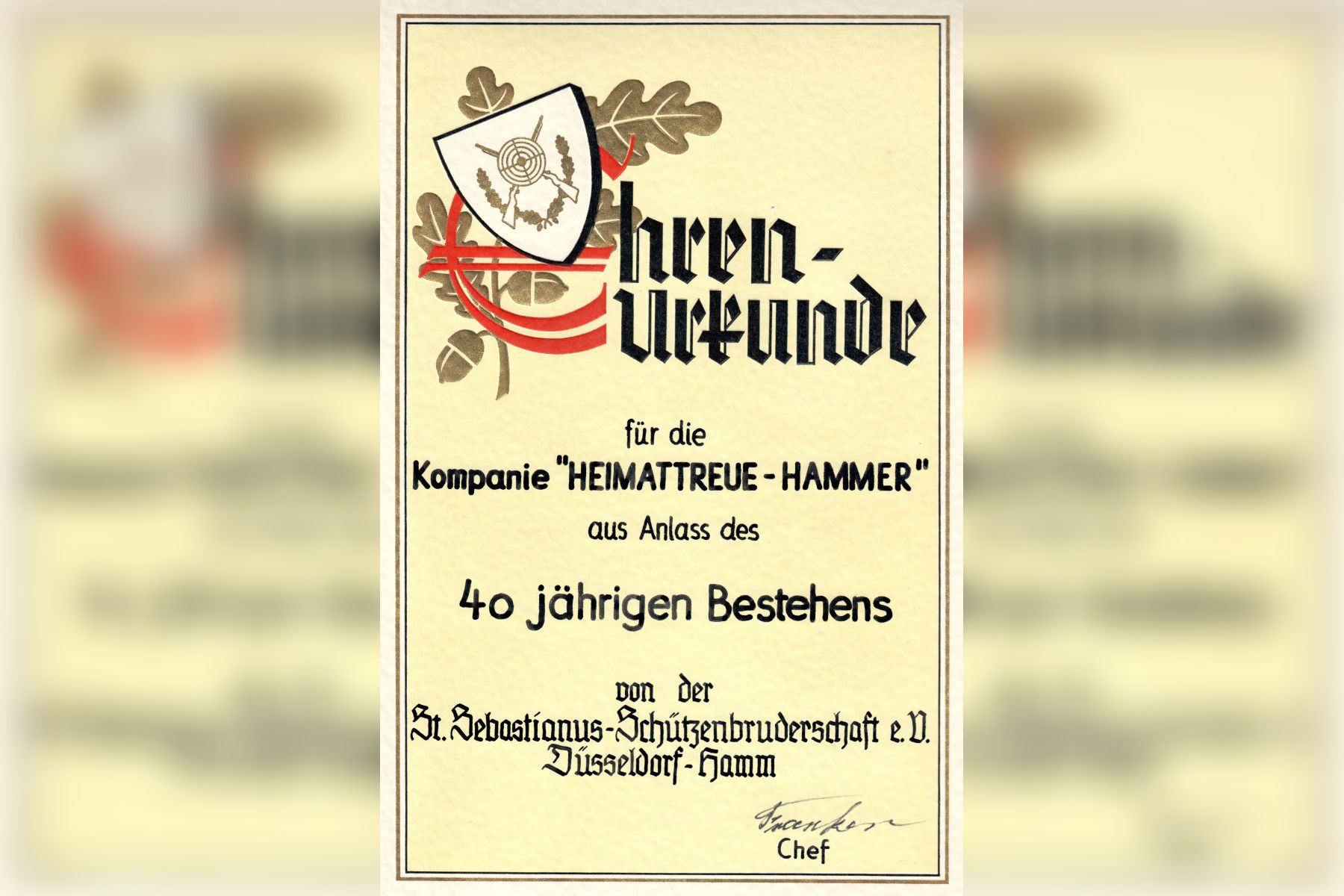 Urkunde 40 Jahre HTH