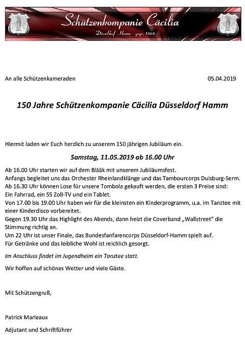 150 Jahre Cäcilia